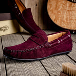 Calzoleria Toscana 2225 Suede Driving Shoes Burgundy