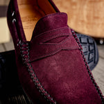 Calzoleria Toscana 2225 Suede Driving Shoes Burgundy