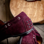 Calzoleria Toscana 2225 Suede Driving Shoes Burgundy