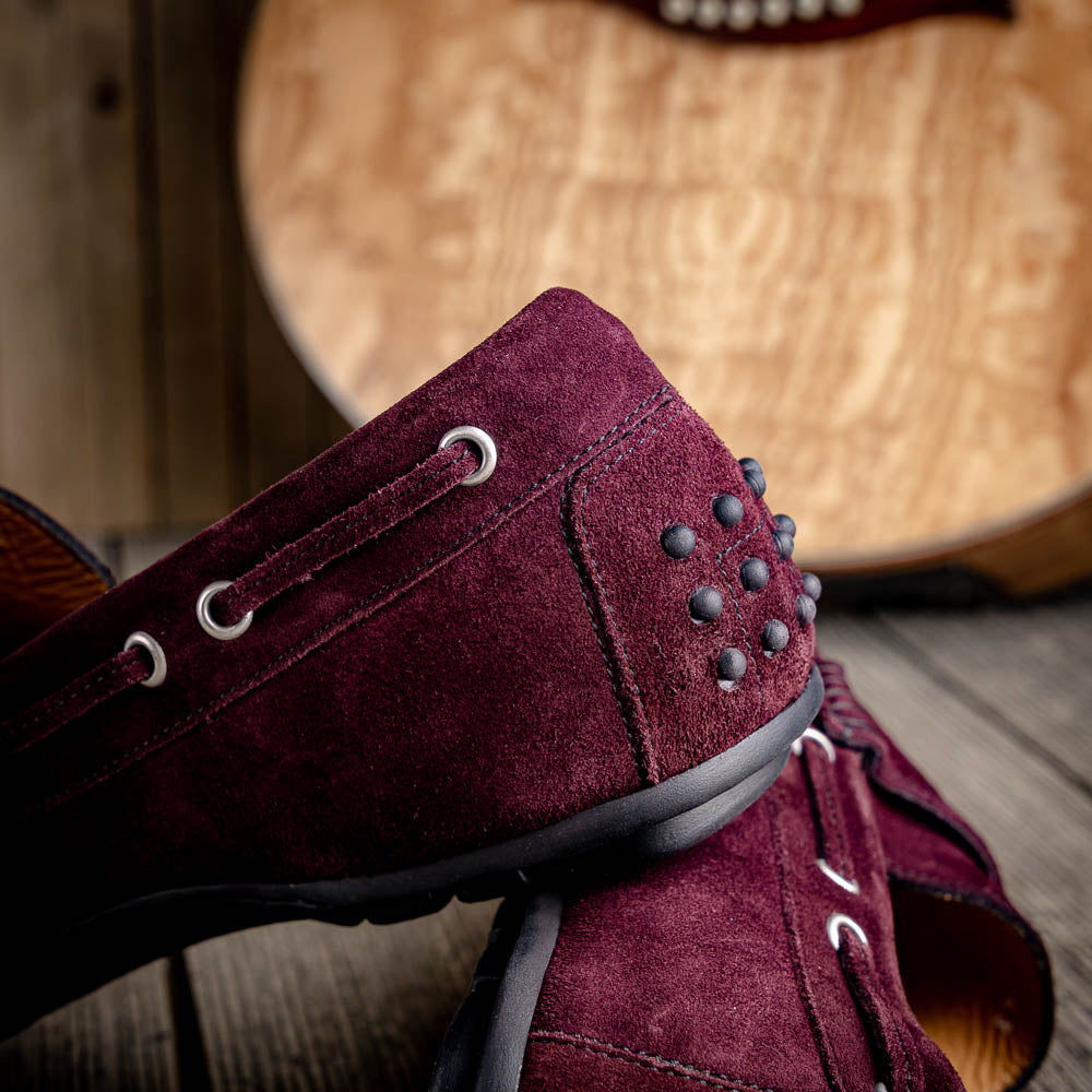 Calzoleria Toscana 2225 Suede Driving Shoes Burgundy