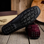 Calzoleria Toscana 2225 Suede Driving Shoes Burgundy