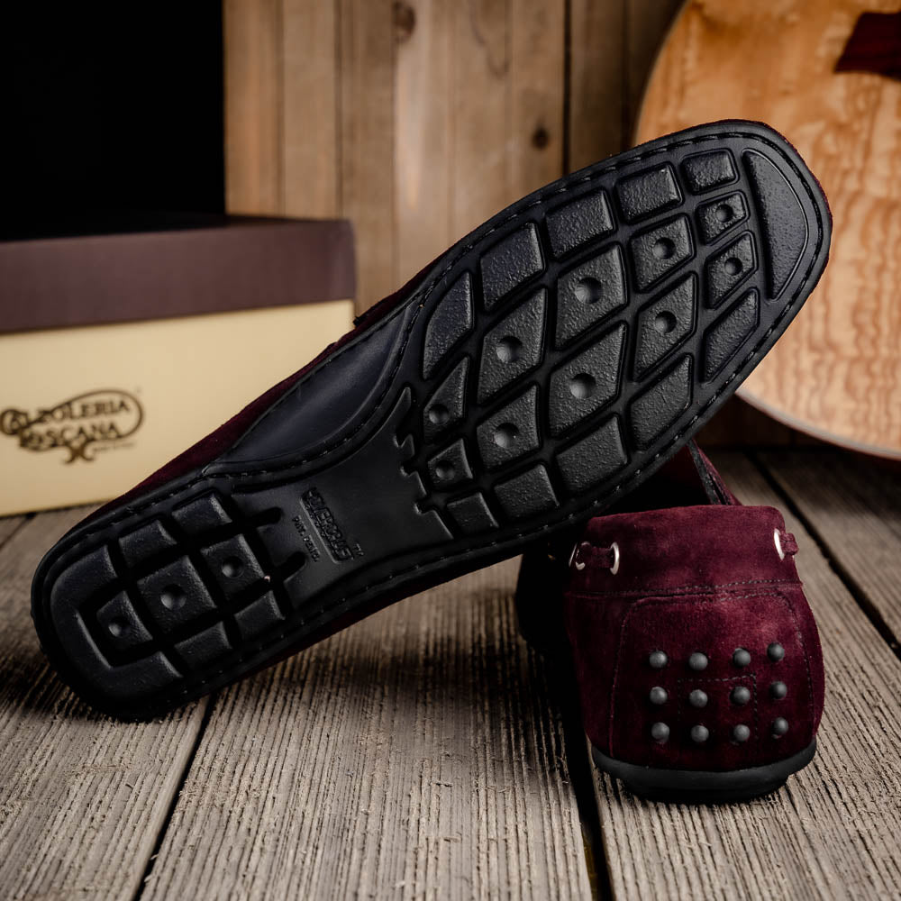 Calzoleria Toscana 2225 Suede Driving Shoes Burgundy