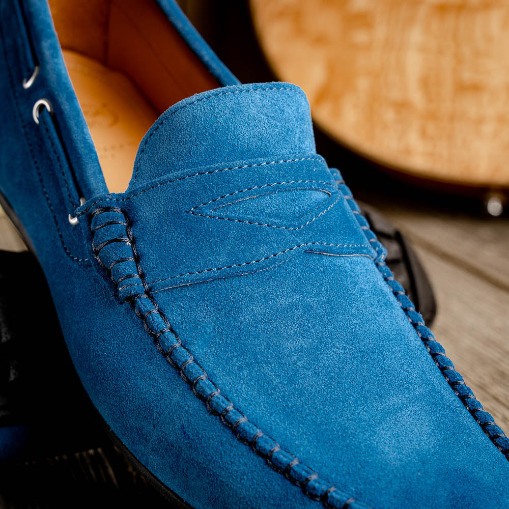 Calzoleria Toscana 2225 Suede Driving Shoes Denim