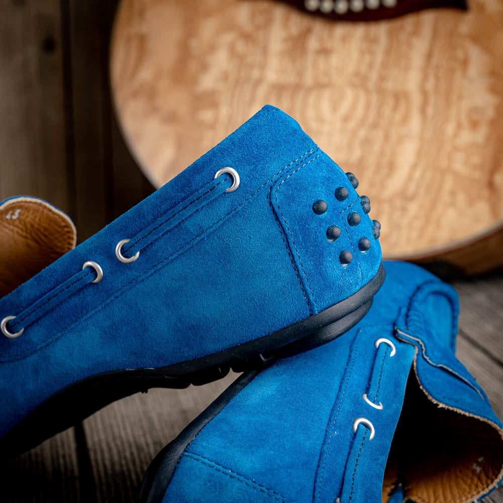 Calzoleria Toscana 2225 Suede Driving Shoes Denim