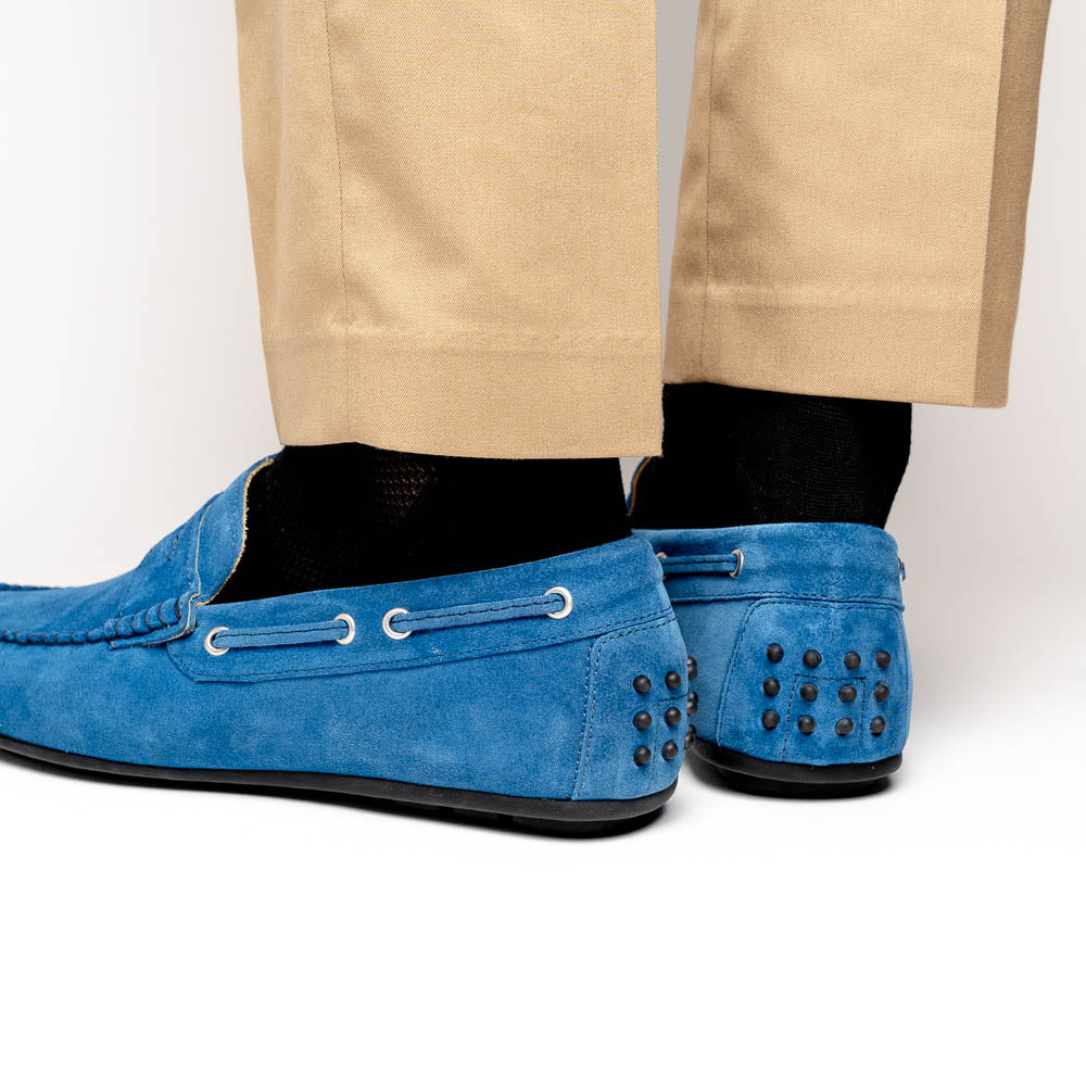 Calzoleria Toscana 2225 Suede Driving Shoes Denim