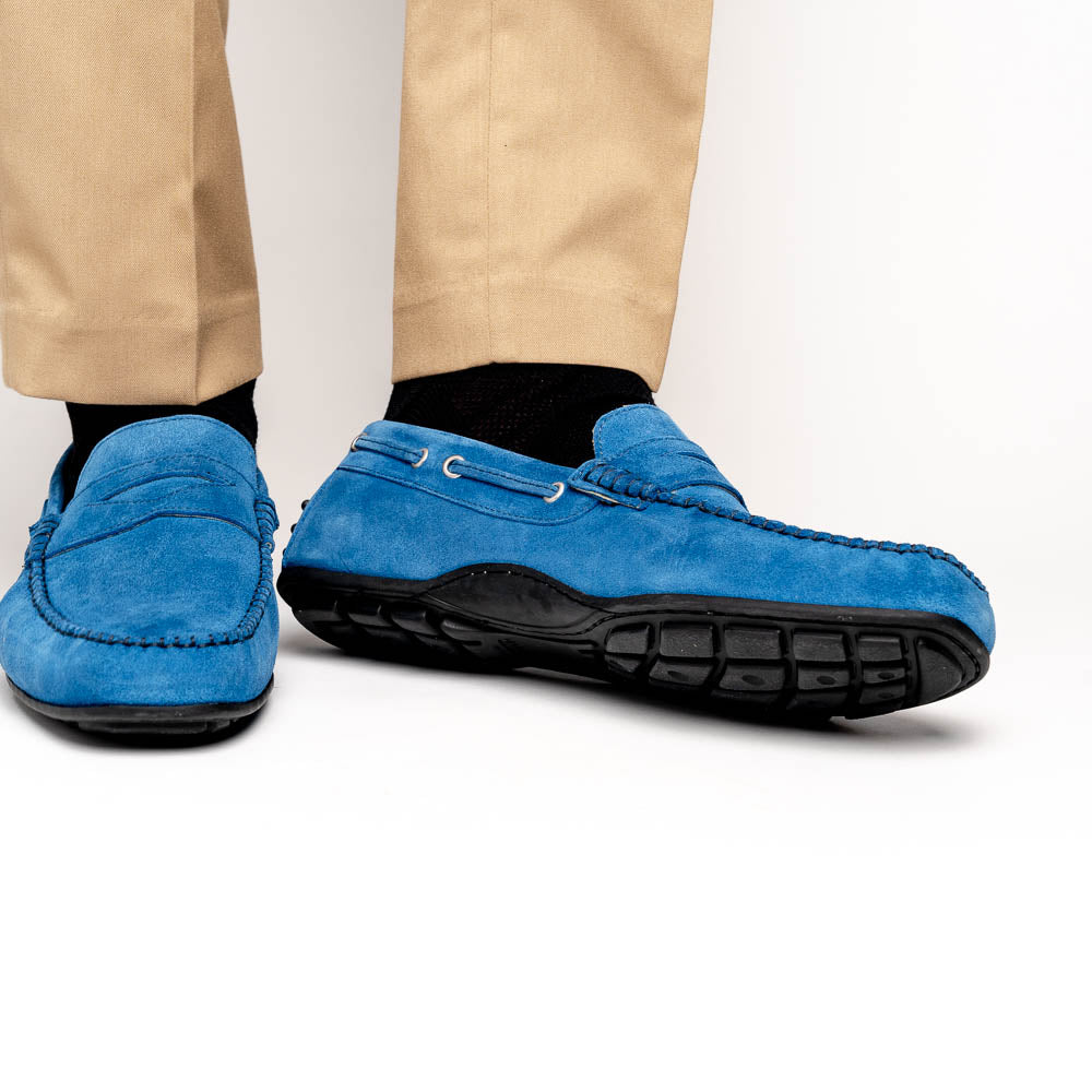 Calzoleria Toscana 2225 Suede Driving Shoes Denim