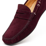 Calzoleria Toscana 2225 Suede Driving Shoes Burgundy