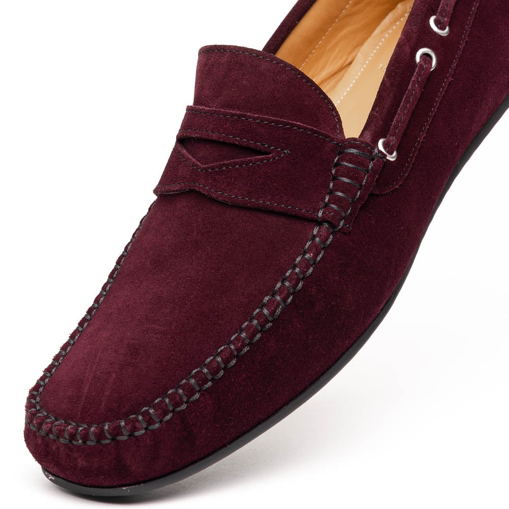 Calzoleria Toscana 2225 Suede Driving Shoes Burgundy