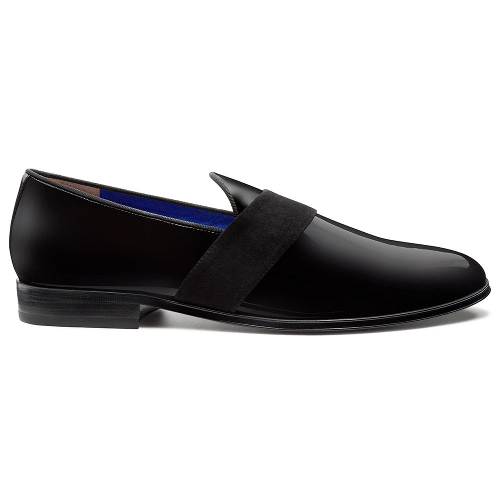 JP Pierre Patent Leather Tuxedo Strap Loafer Black (E222880)