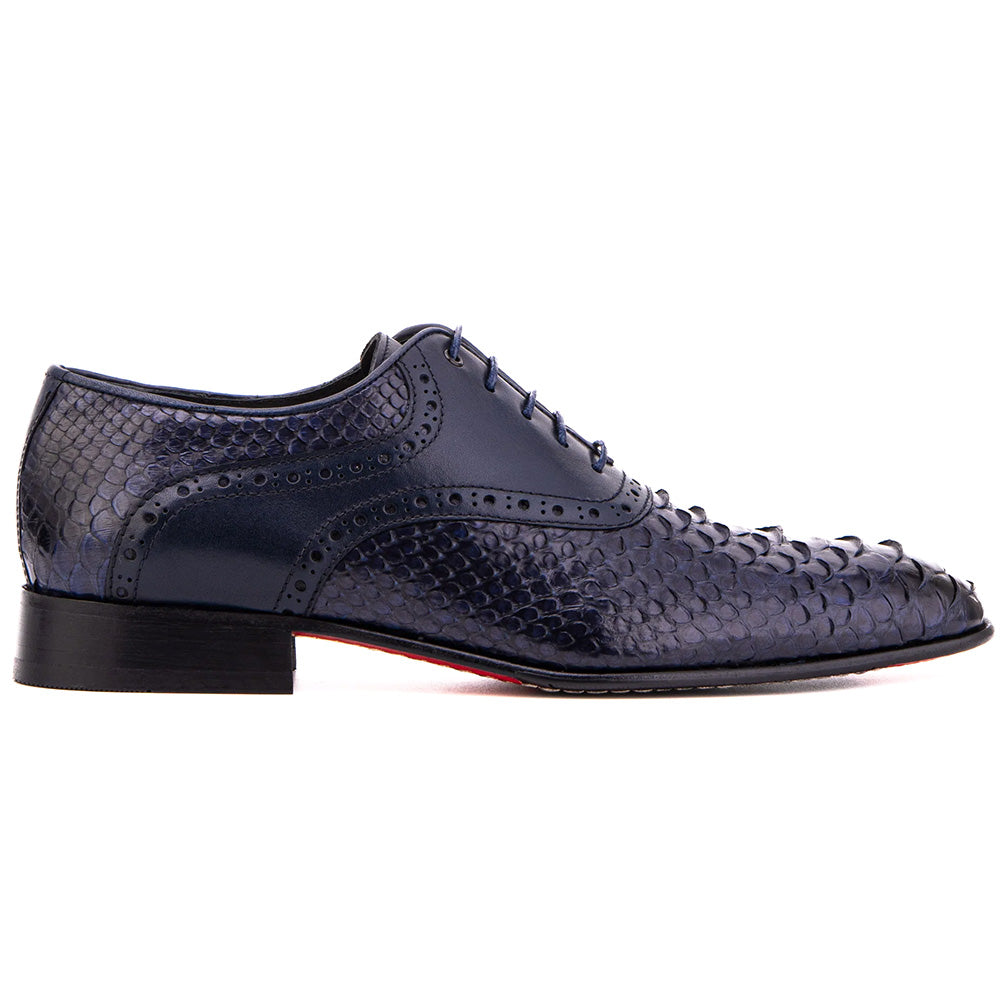 Vinci Leather The Varenne Python Oxford Navy