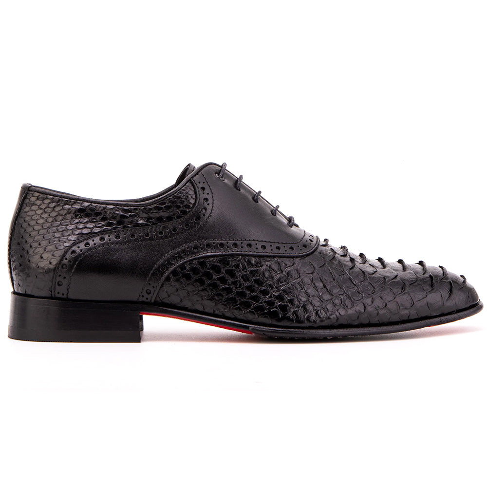 Vinci Leather The Varenne Python Oxford Black