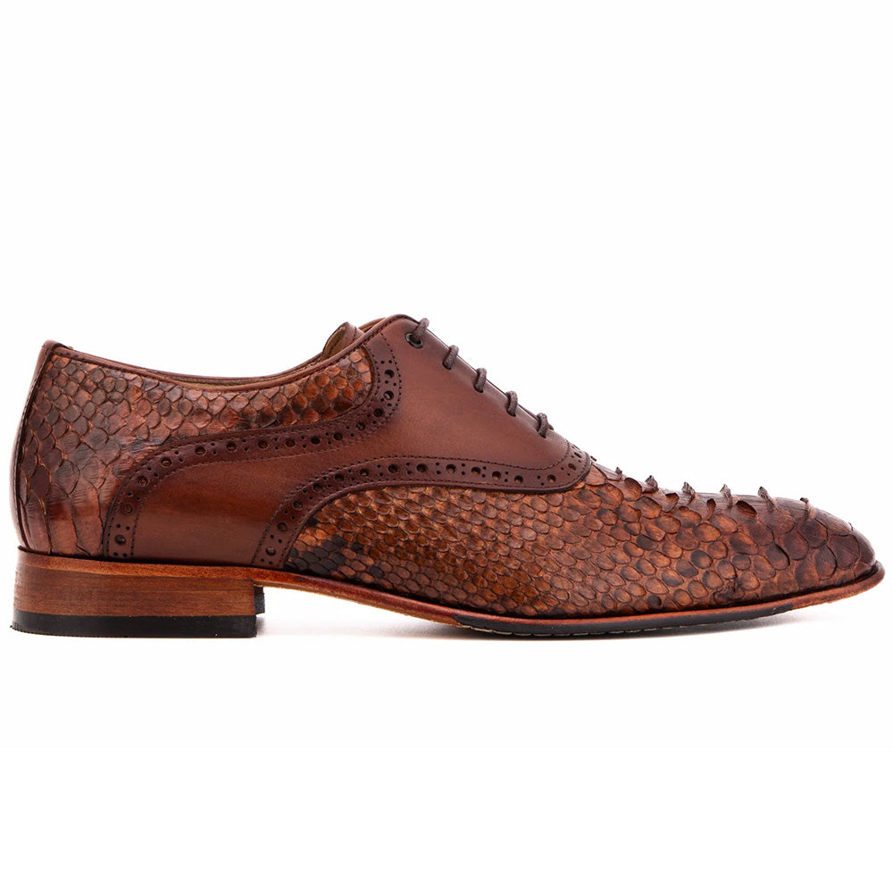 Vinci Leather The Varenne Python Oxford Tan
