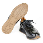 Paul Parkman Men's Polished Leather Sneakers Black