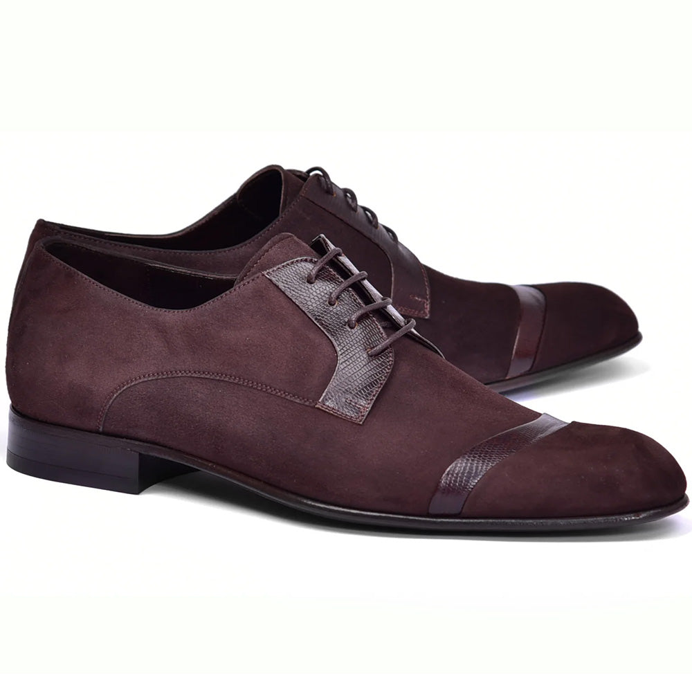 Corrente C0014032-2432 Cap-toe Suede / Lizard Shoes Brown