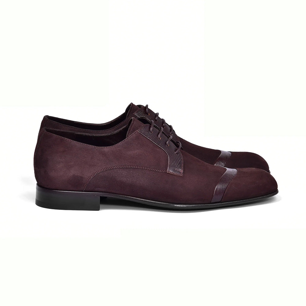Corrente C0014032-2432 Cap-toe Suede / Lizard Shoes Brown