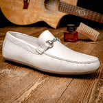 Calzoleria Toscana 2444 Deerskin Bit Loafers White