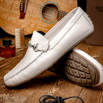 Calzoleria Toscana 2444 Deerskin Bit Loafers White