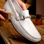 Calzoleria Toscana 2444 Deerskin Bit Loafers White