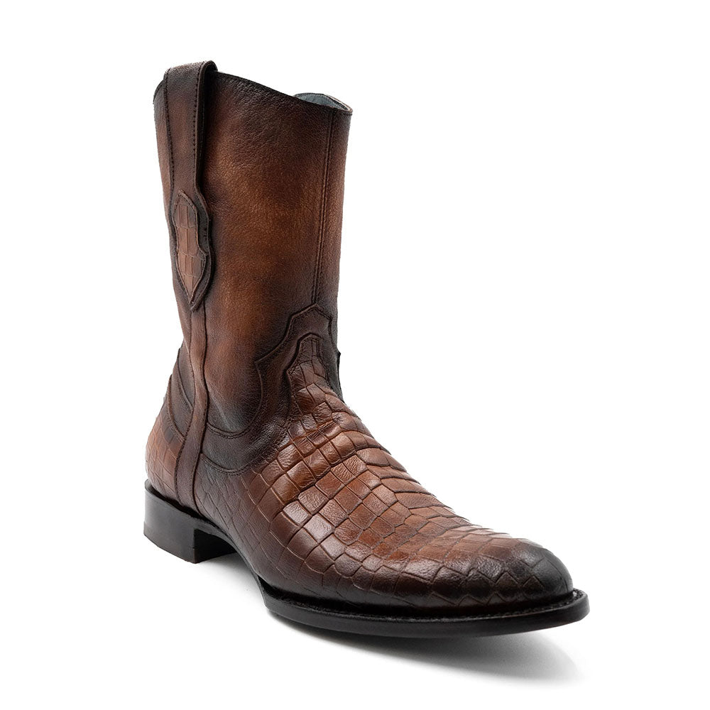 Ferrini Winton 24713-12 Alligator Print Round Toe Cowboy Boots Vintage