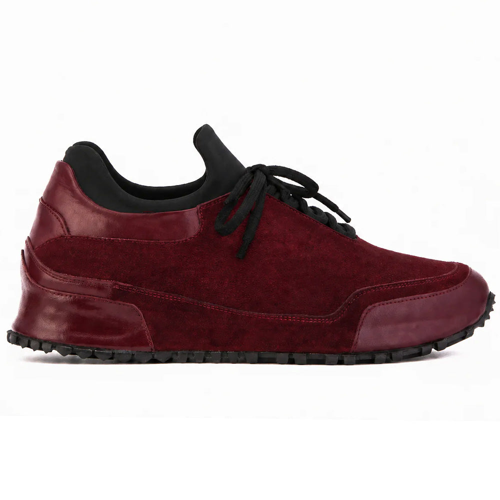 Vinci Leather The Hudson Suede Sneaker Burgundy