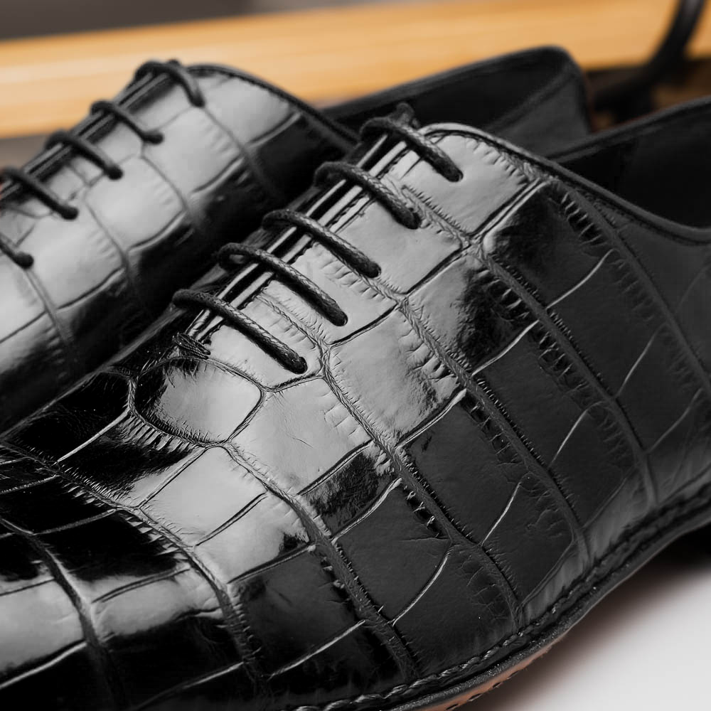 Caporicci 2542 Alligator Oxfords Black