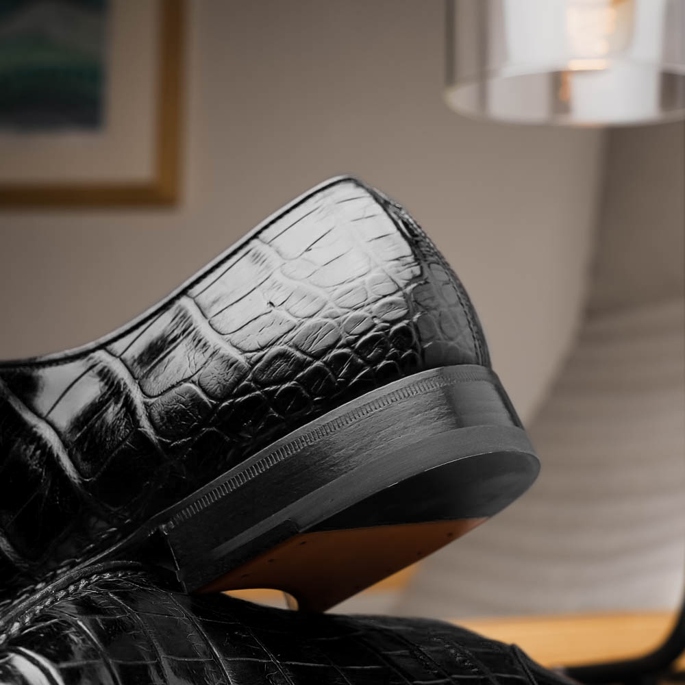 Caporicci 2542 Alligator Oxfords Black