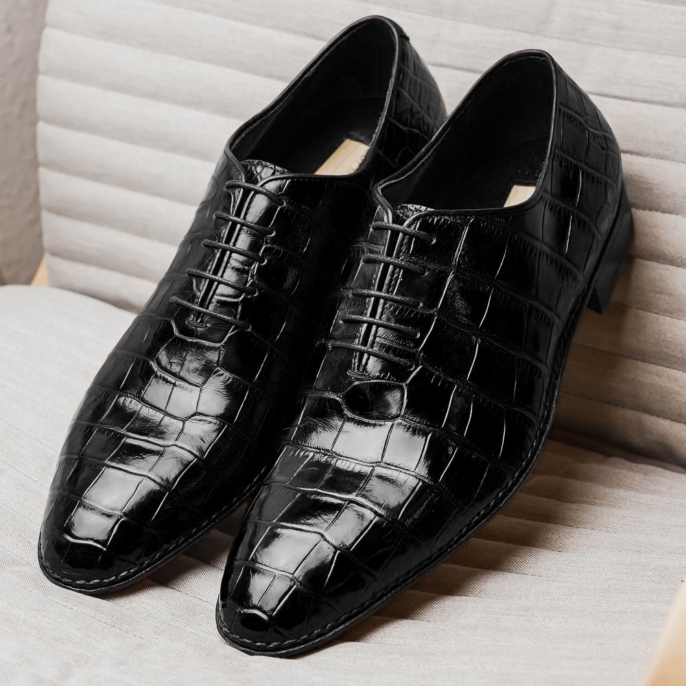 Caporicci 2542 Alligator Oxfords Black
