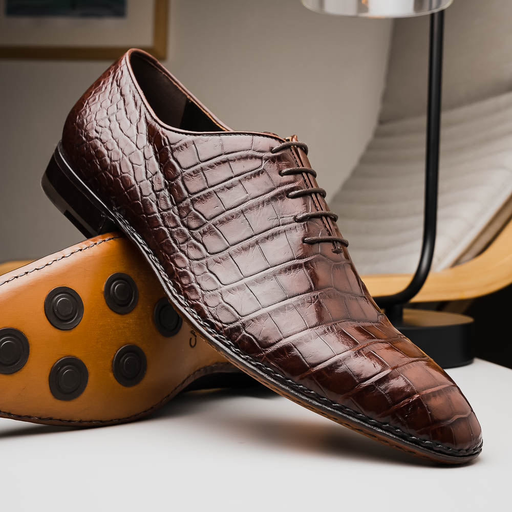 Caporicci 2542 Alligator Oxfords Castagno