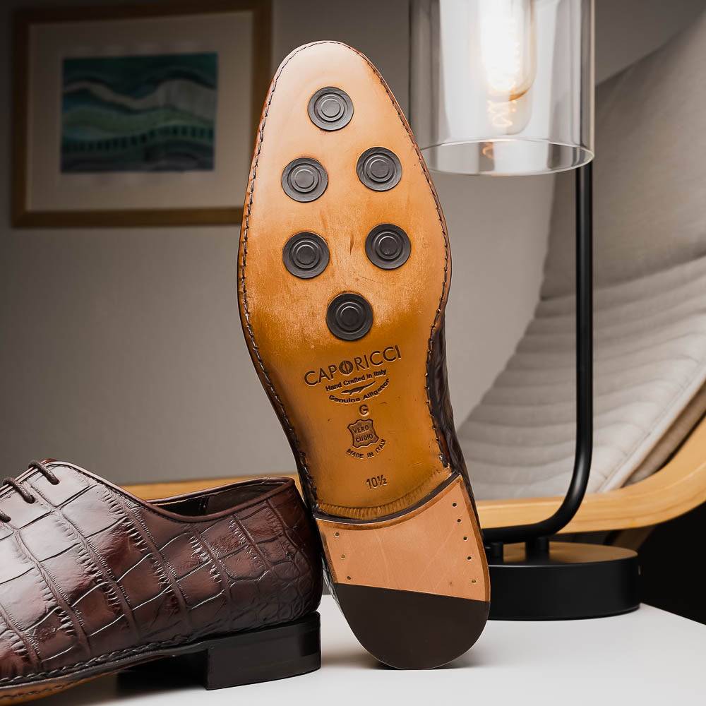 Caporicci 2542 Alligator Oxfords Castagno
