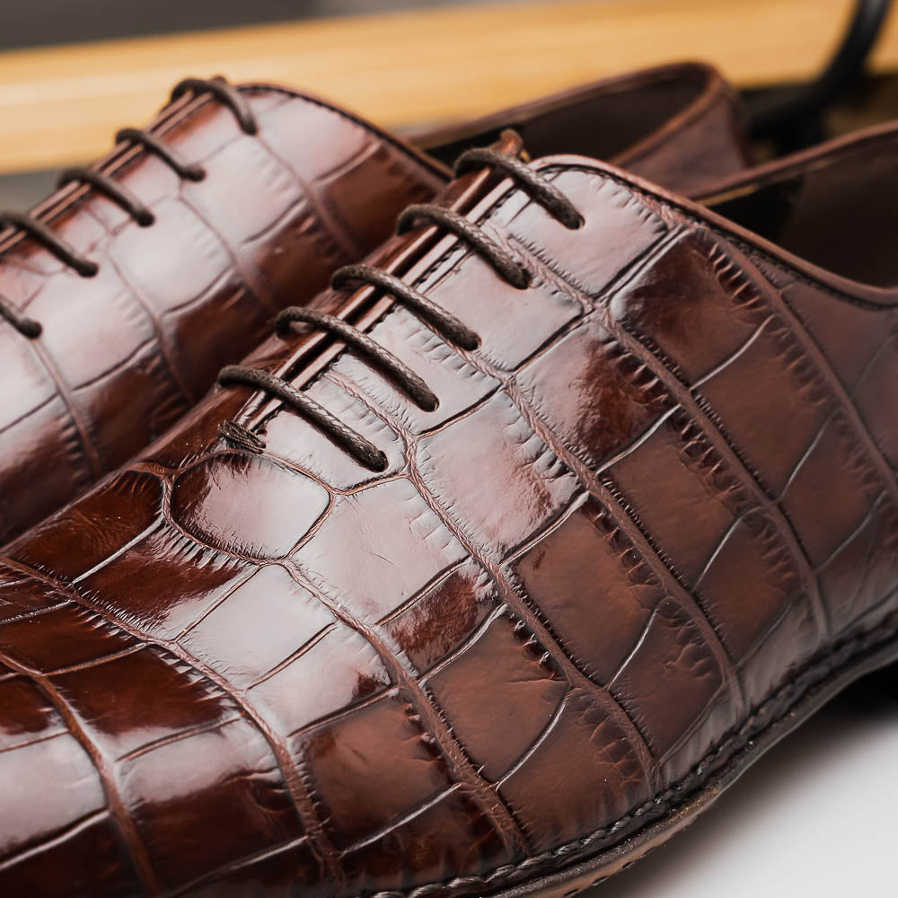 Caporicci 2542 Alligator Oxfords Castagno