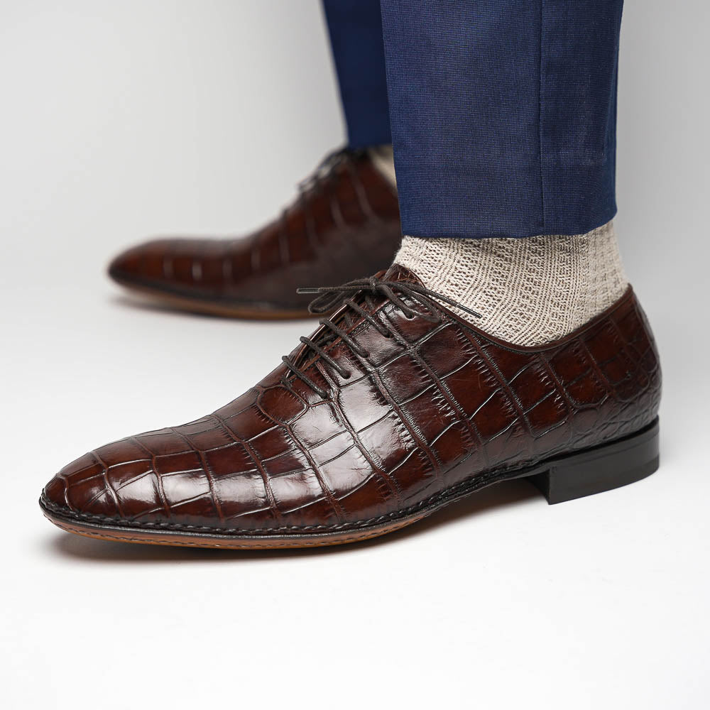 Caporicci 2542 Alligator Oxfords Castagno