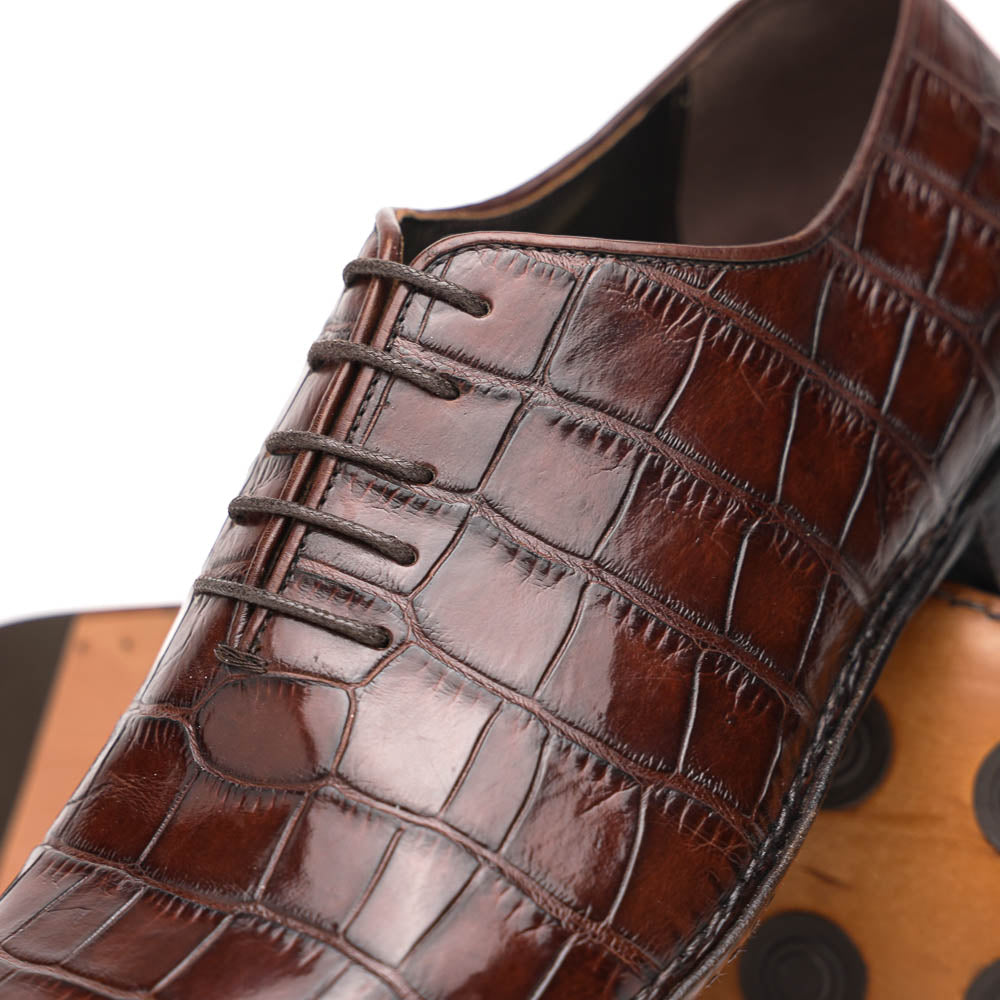 Caporicci 2542 Alligator Oxfords Castagno