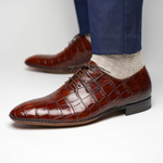 Caporicci 2542 Alligator Oxfords Gold
