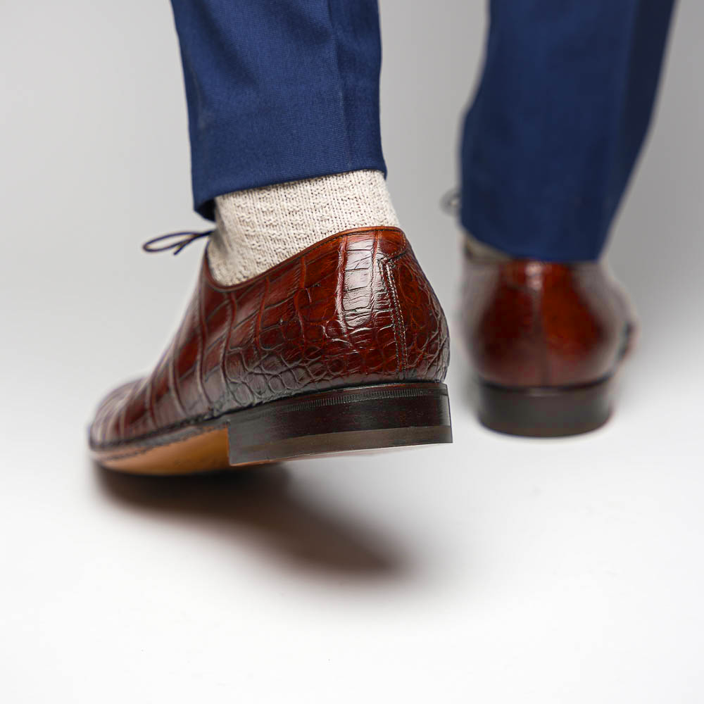 Caporicci 2542 Alligator Oxfords Gold
