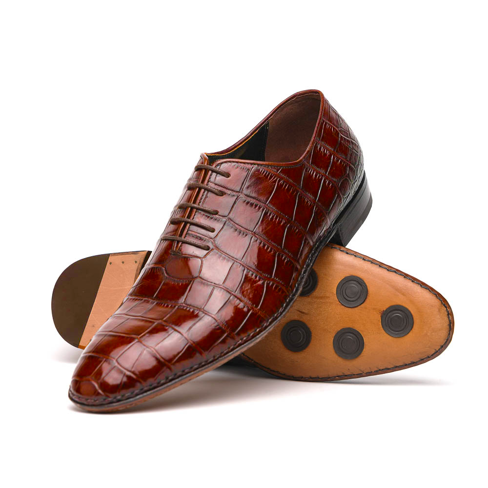 Caporicci 2542 Alligator Oxfords Gold