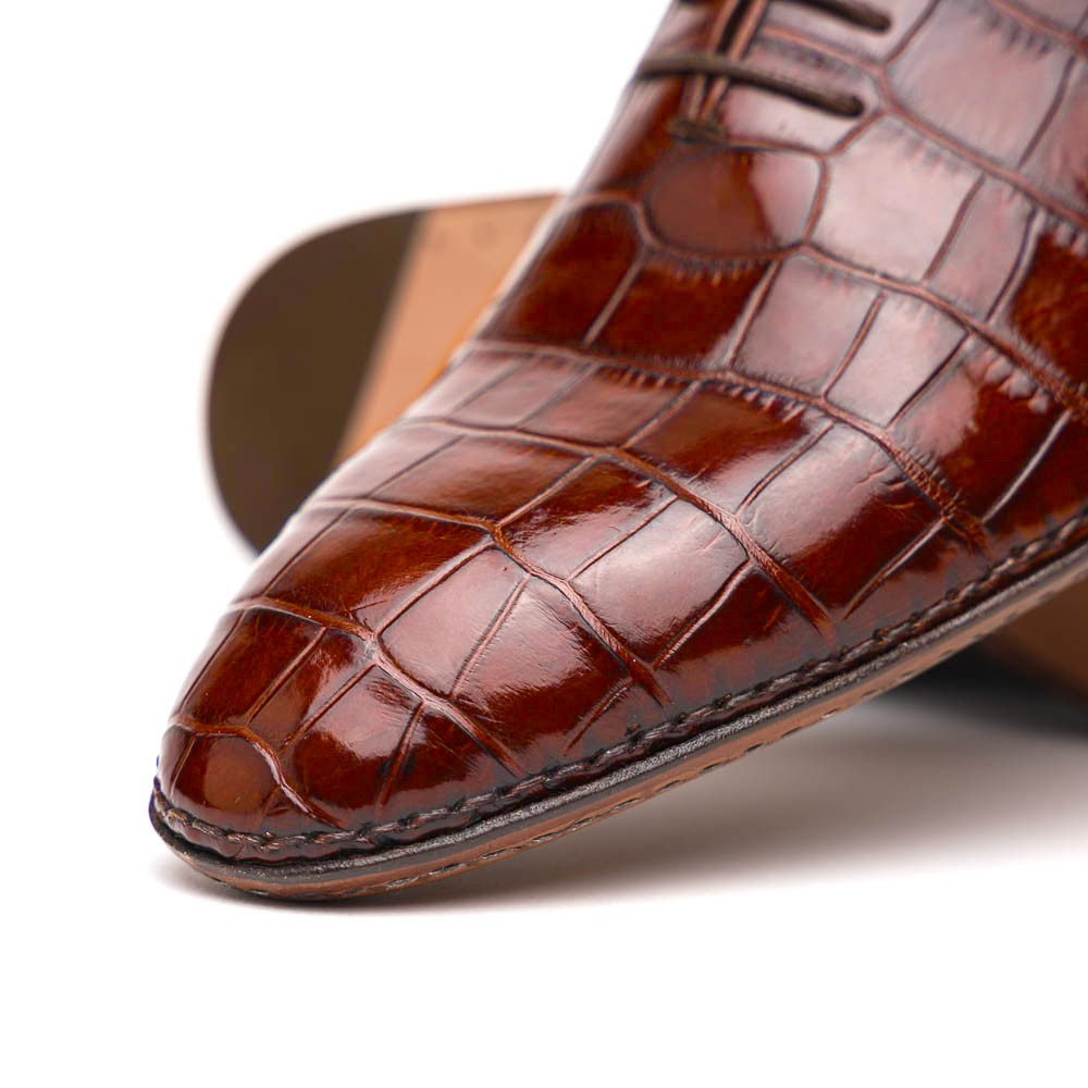 Caporicci 2542 Alligator Oxfords Gold