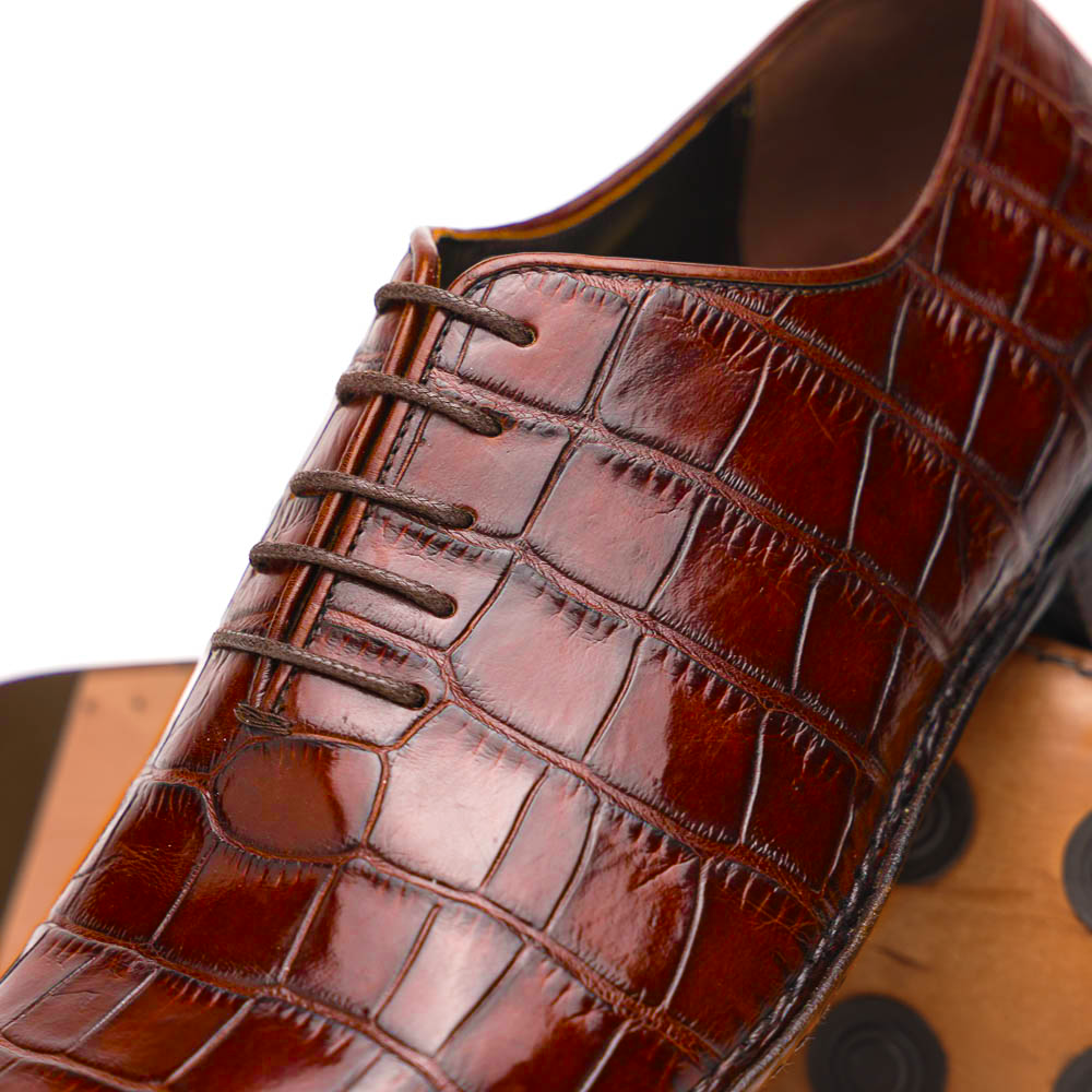 Caporicci 2542 Alligator Oxfords Gold