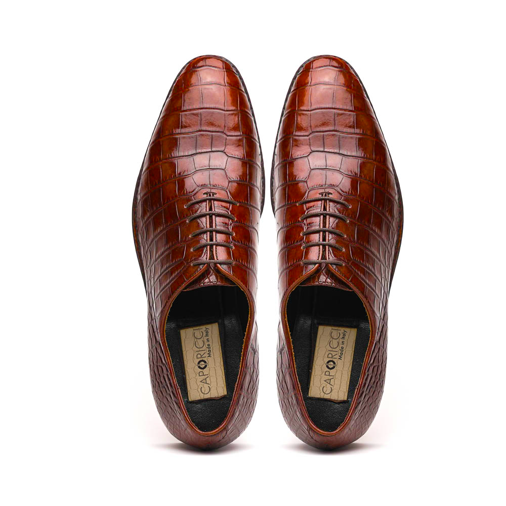 Caporicci 2542 Alligator Oxfords Gold