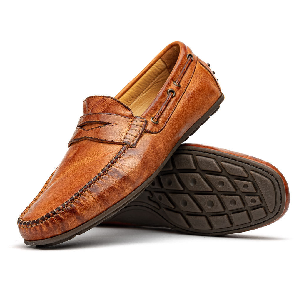 Calzoleria Toscana 2515 Driving Loafers Brick | MensDesignerShoe.com