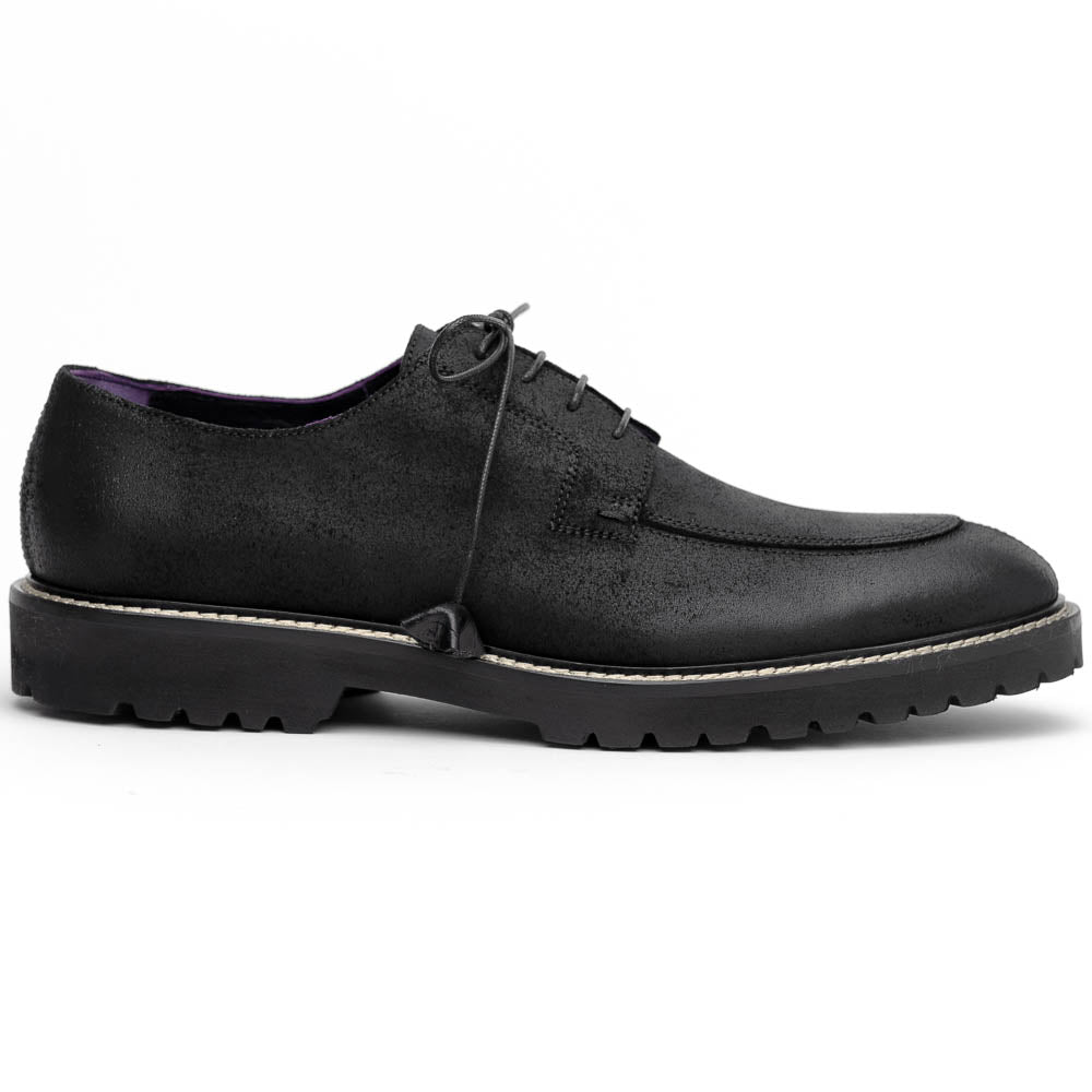 Zelli Campo Suede Goatskin / Wax Lace-up Shoes Black