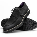 Zelli Campo Suede Goatskin / Wax Lace-up Shoes Black (26-224-BLK)