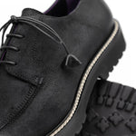 Zelli Campo Suede Goatskin / Wax Lace-up Shoes Black (26-224-BLK)