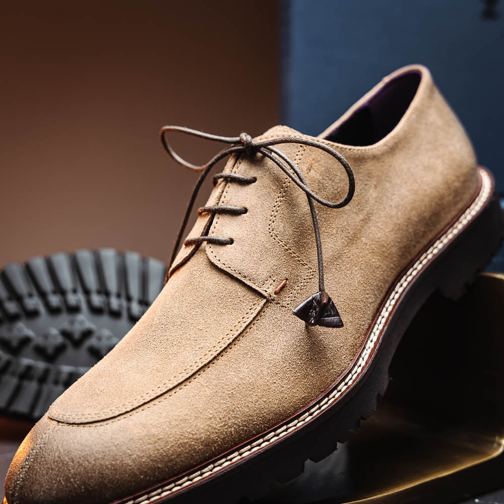 Zelli Campo Suede Goatskin / Wax Lace-up Shoes Oak (26-224-OAK)