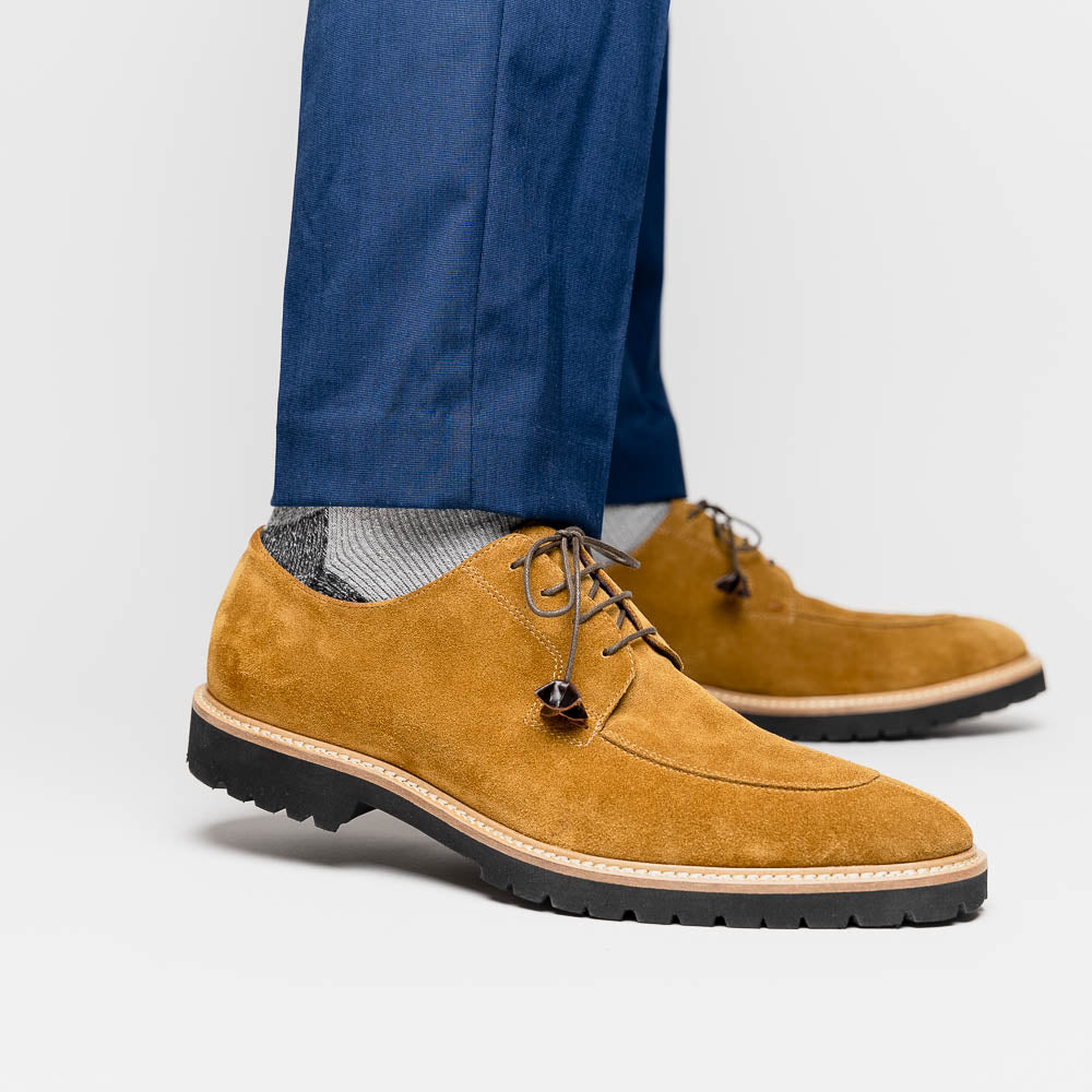 Zelli Campo Suede Goatskin Lace-up Shoes Tobacco (26-220-TAB)