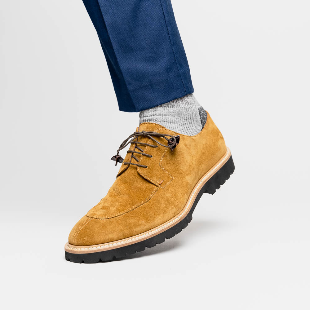 Zelli Campo Suede Goatskin Lace-up Shoes Tobacco (26-220-TAB)