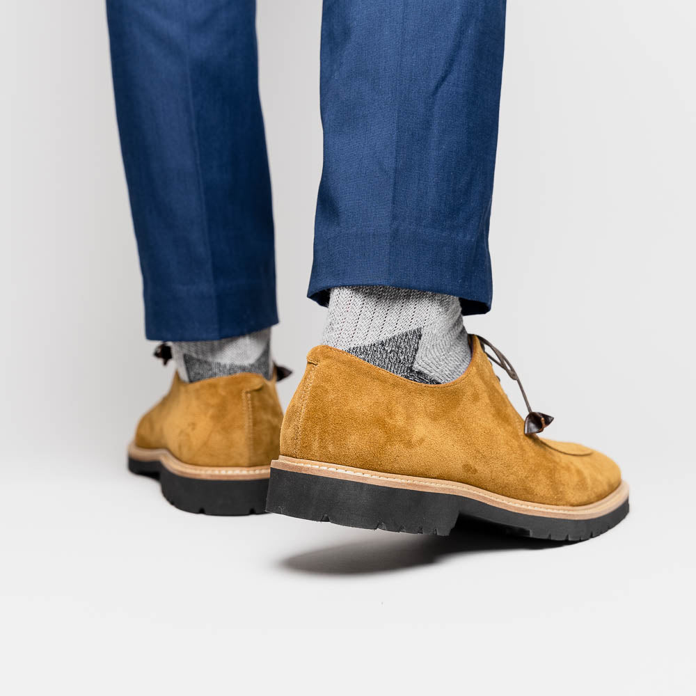 Zelli Campo Suede Goatskin Lace-up Shoes Tobacco (26-220-TAB)