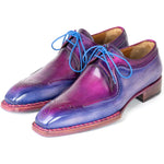 Paul Parkman Men's Hand-Welted Leather Derby Shoes Blue & Purple