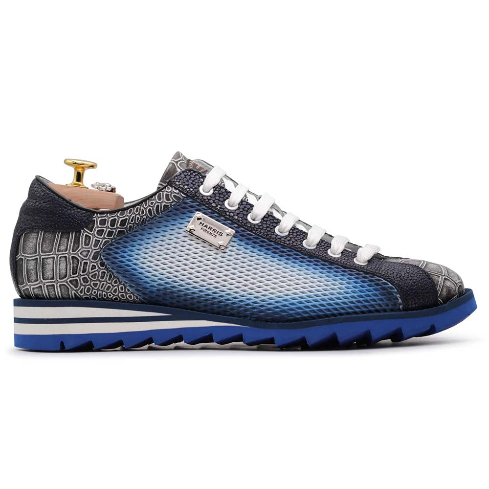 Harris Firenze 1913 Hand Shaded Leather Sneaker Blue
