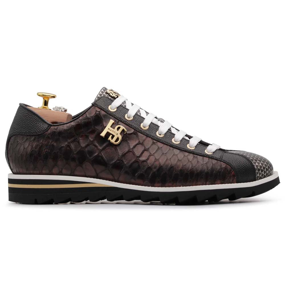 Harris Shoes 1913 Printed Leather Sneakers Black