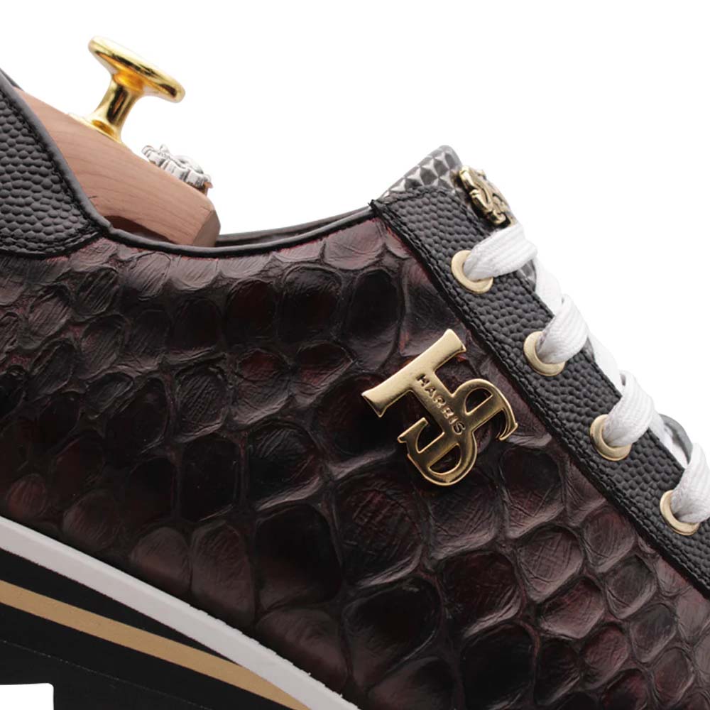 Harris Shoes 1913 Printed Leather Sneakers Black
